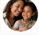 A child whose family shared a Think Happy story
