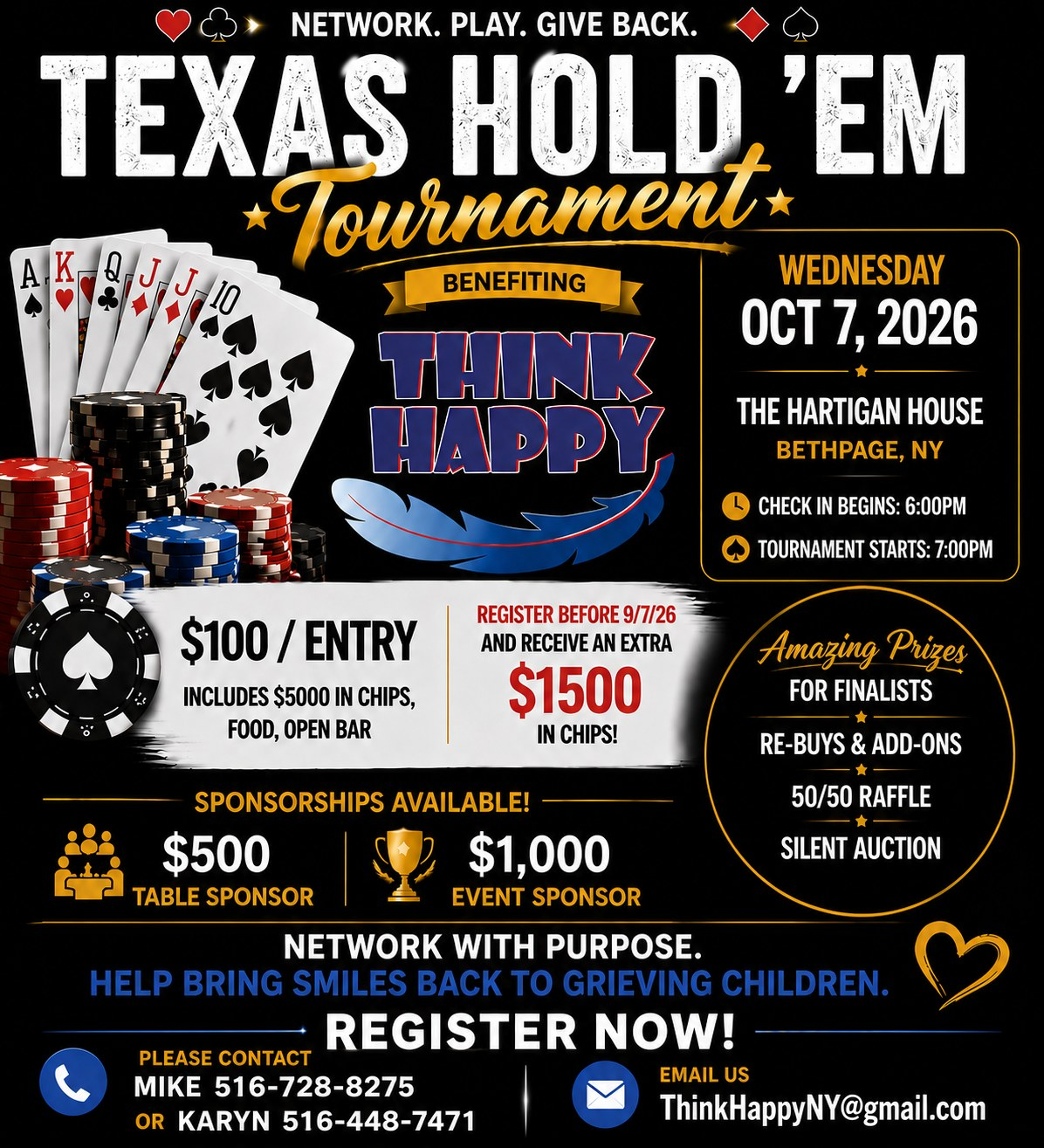 Texas Hold 'Em Tournament flyer